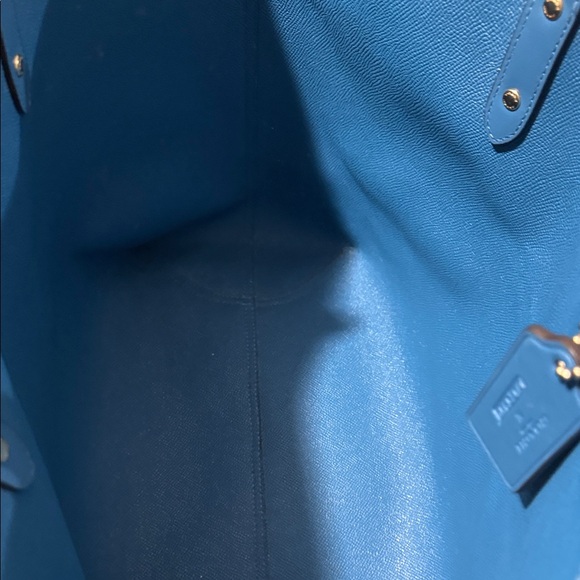 PAC-Man Coach Reversible Beige Tote with Blue Handles and Fun Accents - Picture 8 of 9